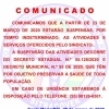 Cartaz Suspensão das Atividades SITRACOVER