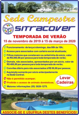 Cartaz Sede Campestre 2019-2020 Cartaz Sede Campestre 2019-2020